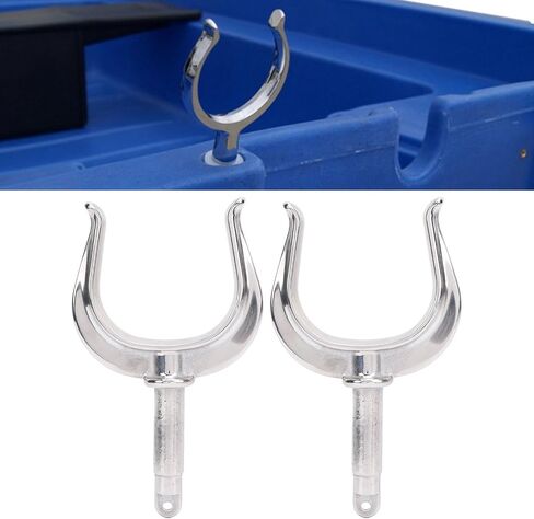 Acouto Boat Oar Lock شديد التحمل يناسب الجميع 1/2 بوصة عمود 316 من الفولاذ المقاوم للصدأ، رائع للمياه البحرية طوف الكاياك U تصميم فم مفتوح لمعظم القوارب واليخوت والزوارق الصغيرة in Kuwait