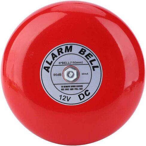 Estink Fire Alarm Bell, CB-6B 95dB 5.9in Aluminum Base Electric Round Alarm for School, Elevators, Industrial Applications (DC12V) in Kuwait