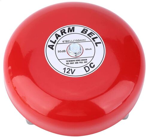 Estink Fire Alarm Bell, CB-6B 95dB 5.9in Aluminum Base Electric Round Alarm for School, Elevators, Industrial Applications (DC12V) in Kuwait