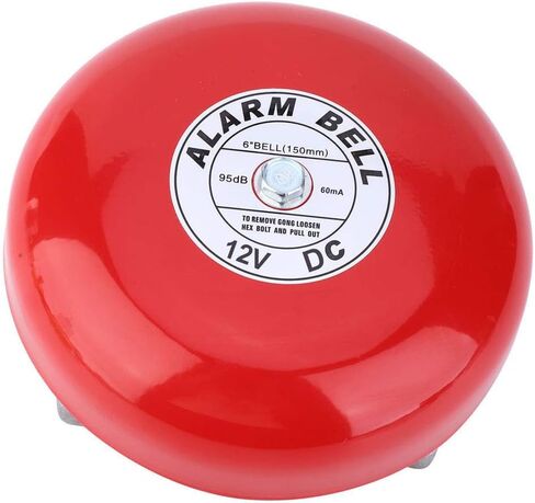 Estink Fire Alarm Bell, CB-6B 95dB 5.9in Aluminum Base Electric Round Alarm for School, Elevators, Industrial Applications (DC12V) in Kuwait