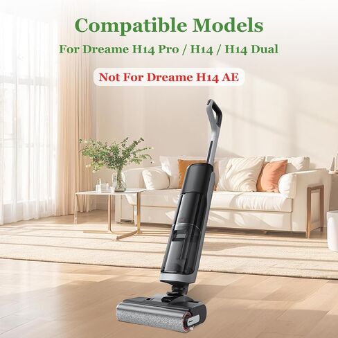 فرشاة دوارة + أجزاء بديلة للفلتر للمكنسة الكهربائية Dreame H14 / H14 Pro / H14 المزدوجة الرطبة والجافة، مجموعة ملحقات 2 بكرة فرشاة + 2 مرشحات + 1 فرشاة تنظيف in Kuwait