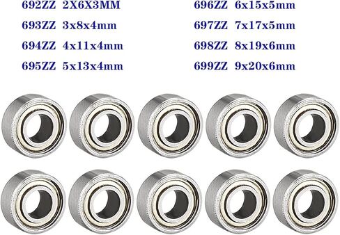 2Pcs Miniature Bearing 619/692 693 694 695 696 697 698 699zz Mini Ball Deep Groove Electric Nail Drill Machine Bearings(695ZZ 5x13x4mm) in Kuwait