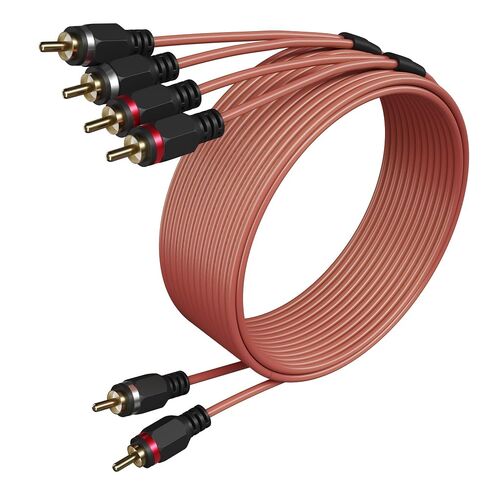 كابل صوت سيارة RCA ذكر من 2 إلى 4 قنوات بطول 15 قدمًا، سلك توصيل محول RCA ثنائي الاتجاه، مطلي بالذهب OFC لأنظمة هاي فاي، المسرح المنزلي، ستيريو السيارة، مكبرات الصوت، مكبرات الصوت - بني in Kuwait