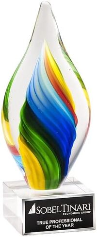 جائزة Hit Trophy Rainbow Twist Art Glass مع نقش مجاني (قم بالتخصيص الآن!) in Kuwait