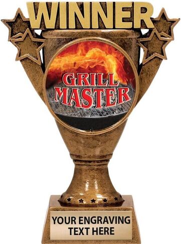 كأس الشواء المخصص لجوائز التاج مقاس 5.5 بوصة، جائزة النحت الحائزة على جائزة Gold Grill Master مع نقش مخصص مجاني in Kuwait