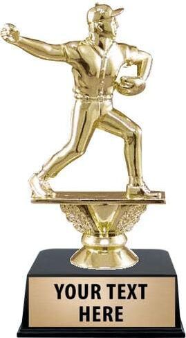 Crown Awards Baseball Trophies with Custom Engraving, 6" Personalized Baseball Pitcher Male Trophy On Black Base in Kuwait