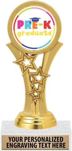 كأس التخرج - 6 بوصات Gold Starbeam Preschool Graduate Pre-K Personalized Awards Prime in Kuwait