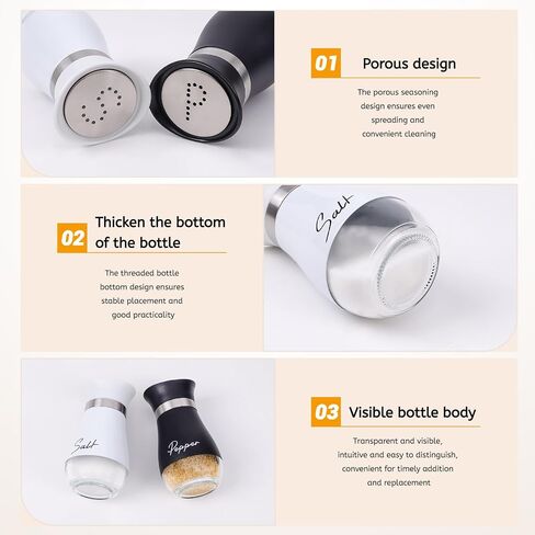 Salt and Pepper Shakers Set, 4 oz Stainless Steel Salt Pepper Shaker Containers for Kitchen Cooking, BBQ in Kuwait