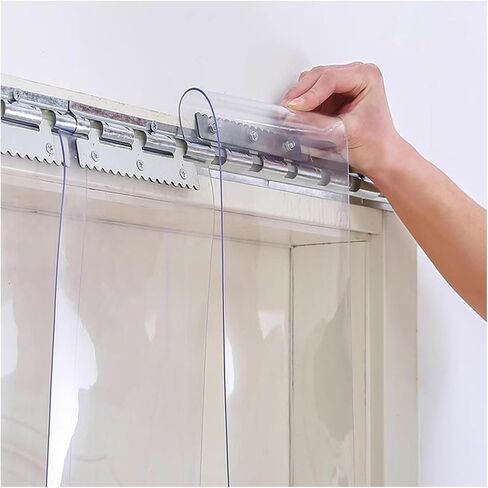ستارة شريط PVC مقاومة للماء لأبواب الفريزر - ستارة بلاستيكية مقاومة للرياح للمطابخ وغرف النوم، 165 × 210 سم (64.96 × 82.68 بوصة) - متينة وسهلة التركيب، المقاس_الاسم، 165 × 210 سم / 64.96 × 82.68 بوصة in Kuwait