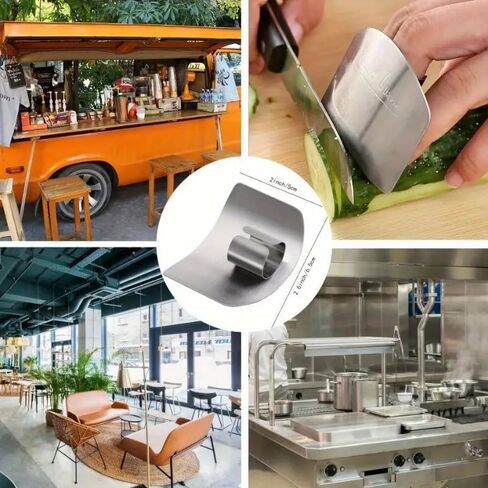 Stainless Steel Finger Guard for Cutting, Adjustable Anti-Cut Kitchen Hand Shield, Reusable Metal Finger Protector for Chopping Vegetables, Fruit, Meat, Slicing, Dicing & Meal Prep in Saudi Arabia
