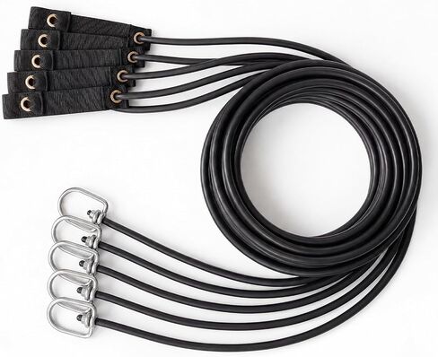 SATINIOR 5 Pack 6ft Black Rubber Tie Cords Nylon Hitches Chicken Leash Tie Cord Tether Chickens Supplies Accessories for Farm, Poultry, Backyard in Kuwait