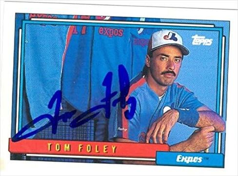 مستودع التوقيعات 38415 بطاقة بيسبول موقعة من توم فولي Montreal Expos 1992 Topps رقم 666 in Kuwait