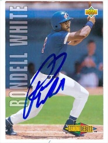 Autograph Warehouse 40019 بطاقة البيسبول Rondell White الموقعة Montreal Expos 1993 Upper Deck Diamond تظهر لأول مرة رقم 510 in Kuwait