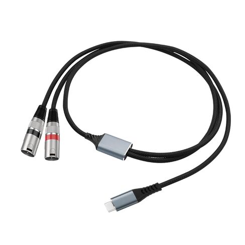 كابل ذكر USB-C إلى 2 XLR، كابل صوت متوازن بطول 6.5 قدم/2 متر مع حلقات حمراء/سوداء - لمعدات الصوت الاحترافية، والخلاطات، وأنظمة PA (6.5 قدم/2 متر USB-C إلى ذكر XLR مزدوج) in Kuwait