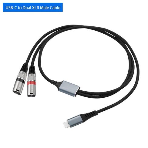 كابل ذكر USB-C إلى 2 XLR، كابل صوت متوازن بطول 6.5 قدم/2 متر مع حلقات حمراء/سوداء - لمعدات الصوت الاحترافية، والخلاطات، وأنظمة PA (6.5 قدم/2 متر USB-C إلى ذكر XLR مزدوج) in Kuwait