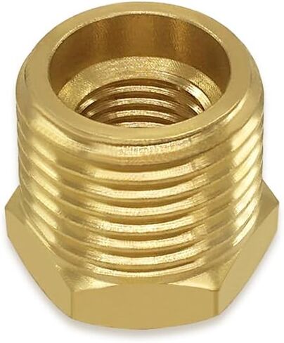 Hooshing 3PCS Brass Reducing Hex Bushing 1/2" NPT Male x 1/4" NPT Female Thread Pipe Fitting Adapter in Kuwait