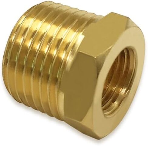 Hooshing 3PCS Brass Reducing Hex Bushing 1/2" NPT Male x 1/4" NPT Female Thread Pipe Fitting Adapter in Kuwait
