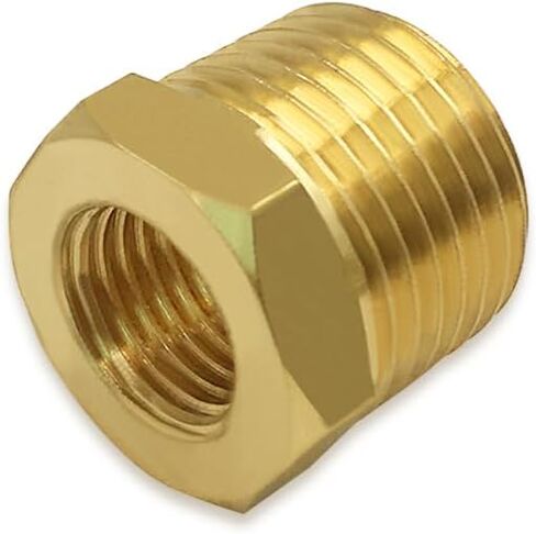 Hooshing 3PCS Brass Reducing Hex Bushing 1/2" NPT Male x 1/4" NPT Female Thread Pipe Fitting Adapter in Kuwait