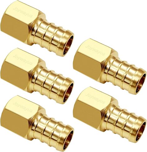 تركيب أنابيب نحاس PEX من Joywayus، محول تركيب أنابيب أنثى 1/2 بوصة PEX x 1/4 بوصة NPT (عبوة من 5) in Kuwait