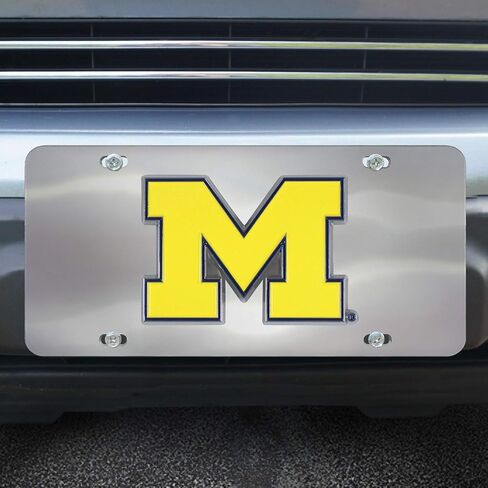 لوحة ترخيص من الكروم بشعار Michigan Wolverines ثلاثي الأبعاد in Kuwait