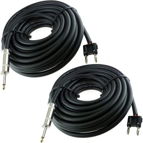 2x 50 FT Banana to 1/4" speaker cables DJ PA 50FT PAIR OF CABLES 12 Gauge 12GA in Kuwait