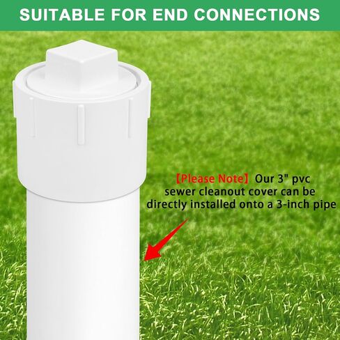 2 حزمة 3 "PVC DWV أنثى محول مع التوصيل الأنابيب المناسب SCH40 3" PVC DWV فلوش أنثى المجاري تنظيف غطاء غطاء للأنابيب، نظام أنابيب الصرف الصحي، RV in Kuwait