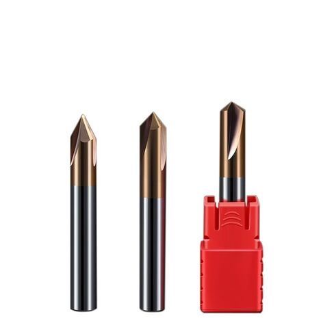 CNC التنغستن كربيد الصلبة مثقاب الحفر HRC55 الشطب طحن القاطع للصلب، 60 90 120 درجة مطحنة نهاية الأزيز 1 قطعة (4 مم (90 درجة)) in Kuwait