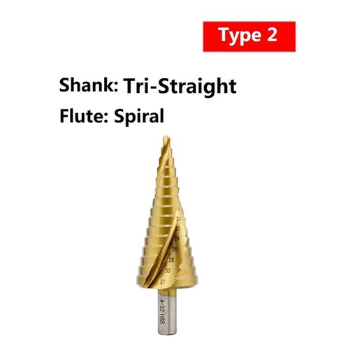 1 قطعة لقمة ثقب HSS لولبية مستقيمة مخددة مثلث سداسي التغيير السريع ساق معدنية لقطع ثقب النجارة (نوع التيتانيوم 2,3-12 مم (9 خطوات)) in Kuwait