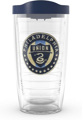 Tervis MLS Philadelphia Union - الشعار الأساسي مصنوع في الولايات المتحدة الأمريكية، كوب سفر معزول بجدار مزدوج يحافظ على المشروبات باردة وساخنة، 16oz، كلاسيكي in Kuwait