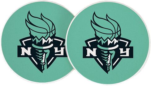 Desert Cactus New York Liberty Car Accessories WNBA Women's Basketball League Absorbent Sandstone Cup Coasters Licensed Product Set of 2 (Design A) in Kuwait