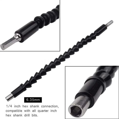 Drill Bit Extension, Drill Bit Extension Screwdriver Adapter 1/4" 300mm Multicolor(Black) in Kuwait