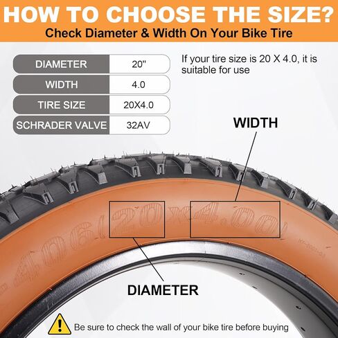 20x4.0 Fat Tire Tube, Bike Inner Tubes with Schrader Valve, 20x3.5 20x4 Butyl Rubber Inner Tube for 20 inch Fat Tire E-Bike Replacement, Mountain Bike in Kuwait