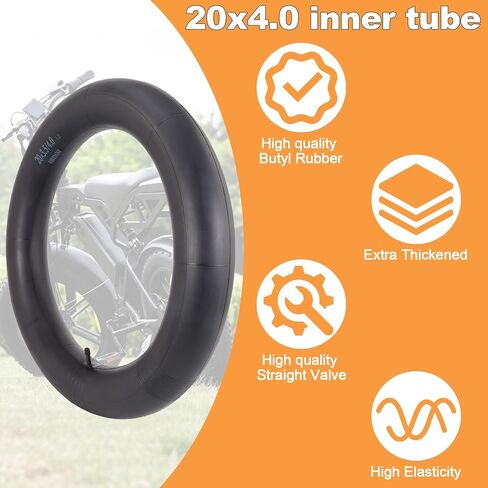 20x4.0 Fat Tire Tube, Bike Inner Tubes with Schrader Valve, 20x3.5 20x4 Butyl Rubber Inner Tube for 20 inch Fat Tire E-Bike Replacement, Mountain Bike in Kuwait