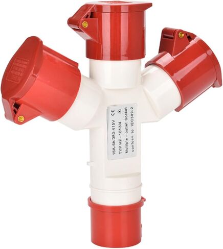 Three-Way Waterproof Industrial Aviation and Socket Non-Explosion-Proof Connector Y-Type one-Point Three 3/4/5 core 16A32A Set(GP 1024 4P32A tee) in Kuwait