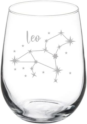 MIP Brand Wine Glass Goblet Leo Star Zodiac Horoscope Constellation (17 oz Stemless) in Kuwait