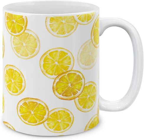 كوب قهوة سعة 11 أونصة من MUGBREW بتصميمات أدوات المطبخ بالفواكه والخضروات، نمط شريحة الليمون in Kuwait