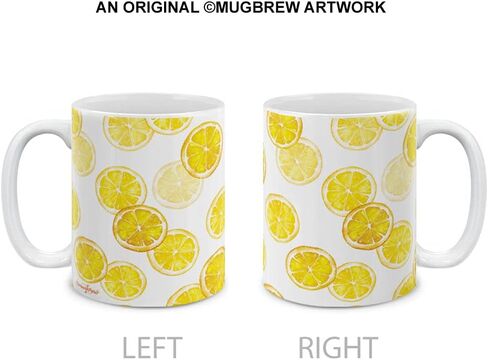 كوب قهوة سعة 11 أونصة من MUGBREW بتصميمات أدوات المطبخ بالفواكه والخضروات، نمط شريحة الليمون in Kuwait