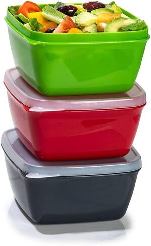 مجموعة حاويات Joie Meal Seal مكونة من 3 قطع - محكمة الغلق ومحمولة لإعداد وتخزين الوجبات أثناء التنقل، سعة 4 أكواب in Kuwait