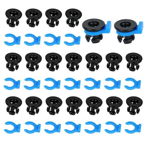 40pcs Tube Collet and Clip Set for Bowden, Plastic Blue and Black Claw Buckle Tube Coupler Coupling Clip OD 4mm/0.16in Joint Fittings for 3D Printer Accessories in Kuwait