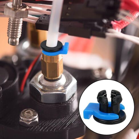 40pcs Tube Collet and Clip Set for Bowden, Plastic Blue and Black Claw Buckle Tube Coupler Coupling Clip OD 4mm/0.16in Joint Fittings for 3D Printer Accessories in Kuwait