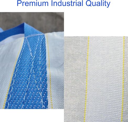 أكياس FIBC السائبة 35x35x43 بوصة، 2200 رطل. السعة، 10 عبوات، بولي بروبيلين منسوج مزدوج، أكياس ثقيلة للطن مع سطح من القماش الخشن وقاع مسطح، مقاومة للأشعة فوق البنفسجية 4 حلقات للحصى والحبوب وما إلى ذلك in Kuwait