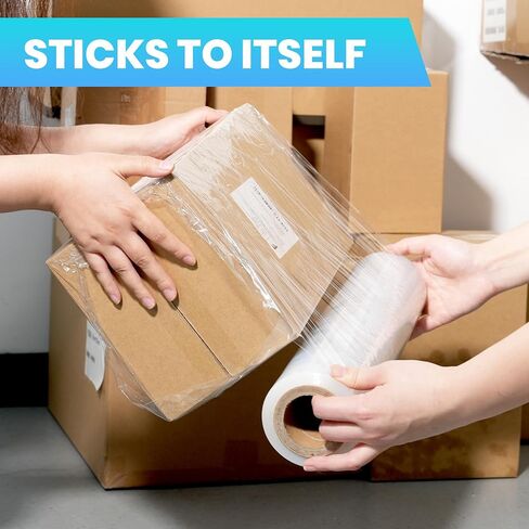 فيلم تغليف ممتد من TAPEBEAR مقاس 15 بوصة × 760 قدمًا، لفافة لف منكمش، غلاف بلاستيكي شفاف قوي صناعي، غلاف لاصق ذاتي الالتصاق شديد التحمل لنقل الأثاث، تعبئة الأمتعة، غلاف البليت، 60 مقياس in Kuwait
