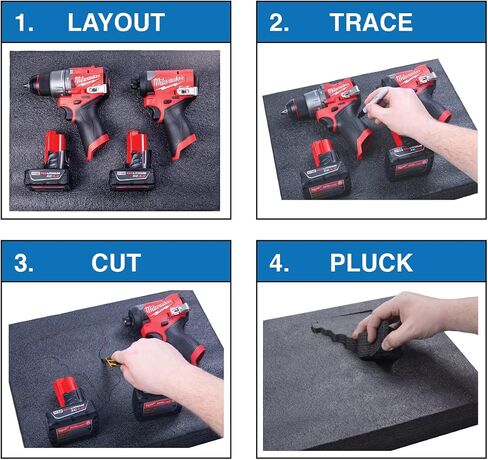 ECONO FOAM ™ أسود/أحمر 24 بوصة × 24 بوصة × 57 مم (2-1/4 بوصة) إسفنج متعدد الطبقات لمشاريع كايزن in Kuwait
