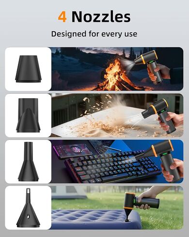[Upgraded] Compressed Air Duster, 180000RPM High-Velocity Electric Air Duster with Stepless Speed Control, Rechargeable Portable Cordless Air Blower for Home, Car, Computer, and Keyboard Cleaning in Saudi Arabia