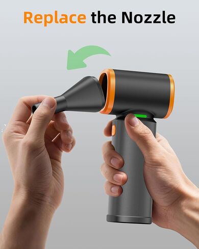 [Upgraded] Compressed Air Duster, 180000RPM High-Velocity Electric Air Duster with Stepless Speed Control, Rechargeable Portable Cordless Air Blower for Home, Car, Computer, and Keyboard Cleaning in Saudi Arabia