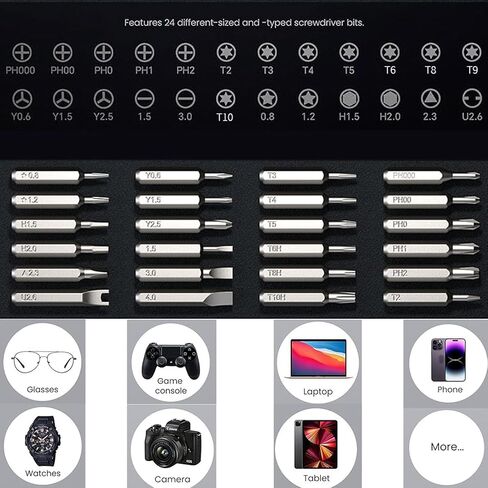 Card Holder 25-IN-1 Precision Small Screwdriver Set, Professional Mini Bit Tool Set for Glasses, Watch, Ring Doorbell, Electronic，Computer，high-strength steel Screw Driver，Magnetic，Gift for Mens in Saudi Arabia