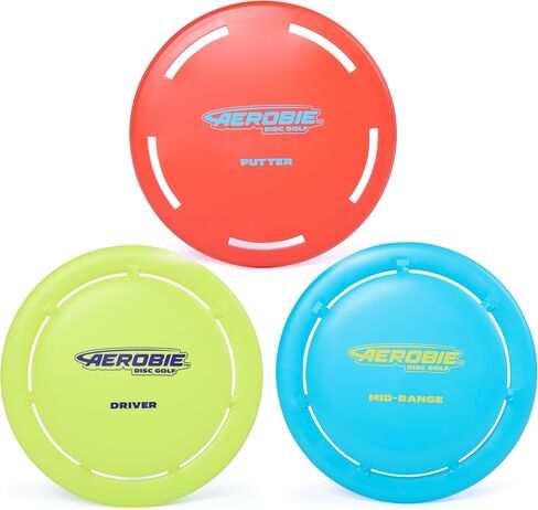 مجموعة Aerobie Disc Golf Starter Set 3 عبوات من الأقراص الطائرة للأعمار من 5 سنوات فما فوق | يحسن التنسيق بين اليد والعين ويحسن وقت رد الفعل أثناء اللعب؛ أنشطة وألعاب الترابط العائلي للأعمار من 5 سنوات فما فوق in Kuwait