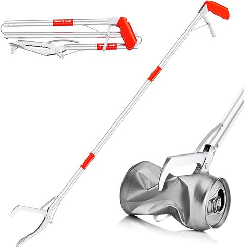 أداة Grabber Reacher، 50 بوصة قابلة للطي على شكل ثعبان | أداة إمساك طويلة جدًا لكبار السن للوصول إلى أداة شديدة التحمل ولاقط القمامة المعدات العلوية ملقط إطفاء الحريق ملقط ثعبان in Kuwait
