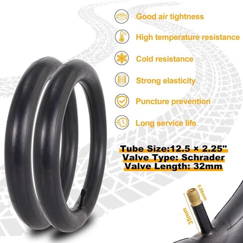 إطارات دراجة مقاس 12.5 × 2.25، وإطارات وأنابيب دراجة قابلة للطي مقاس 12 ½ × 2 ¼ | مجموعتان من الإطارات شديدة التحمل متوافقة مع دراجة الطريق MTB 12 1/2 × 2 1/4 in Kuwait