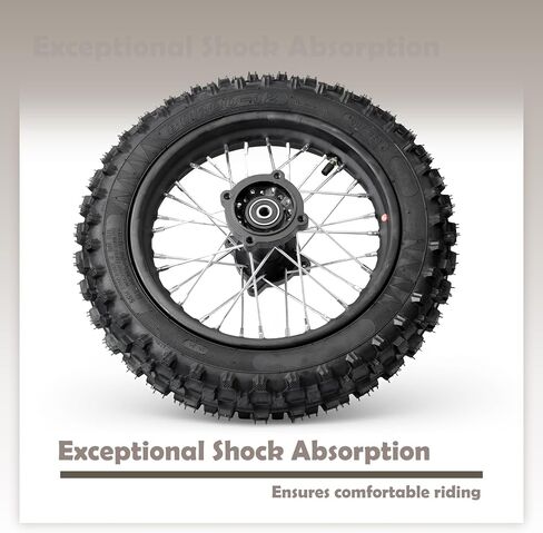Rear Wheel Outer Tire Compatible with Yozma IN10 E-Bikes, 80/100-12 Rubber Metal Black Replacement Bicycle Motorcycle Parts Crack-Proof & Wear-Resistant in Kuwait